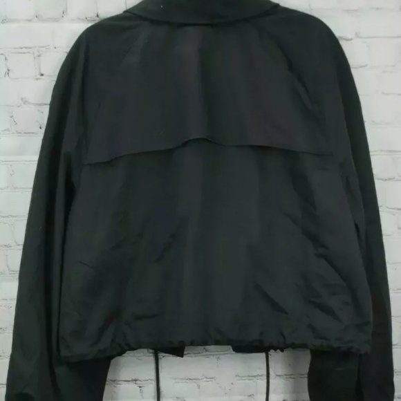 New INC All-Weather Drawstring Button Front Wing Collar Black Trench Coat XXL - Picture 2 of 11